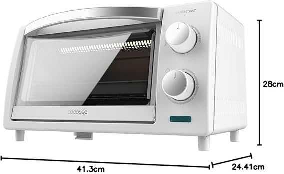Мини фурна Cecotec Bake&Toast 1000, Бяла, 800 W, 10L