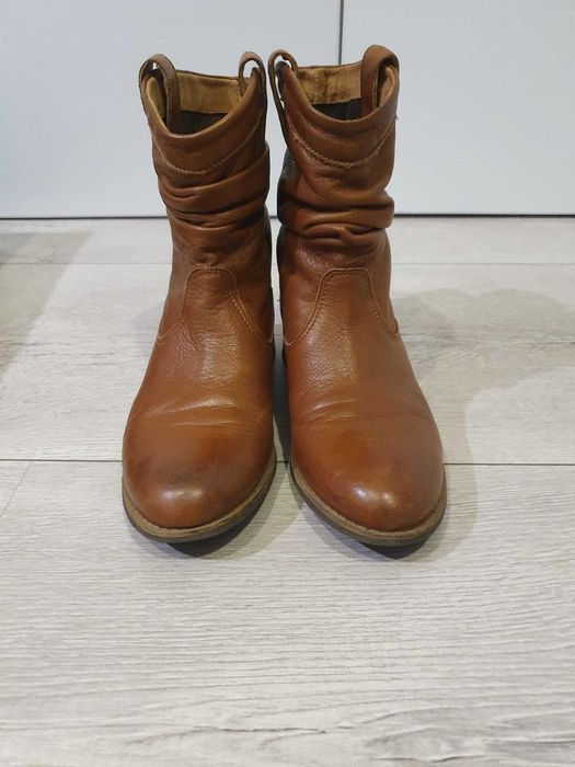 Pachet Geanta + Ghete dama piele, maro, marimea 37