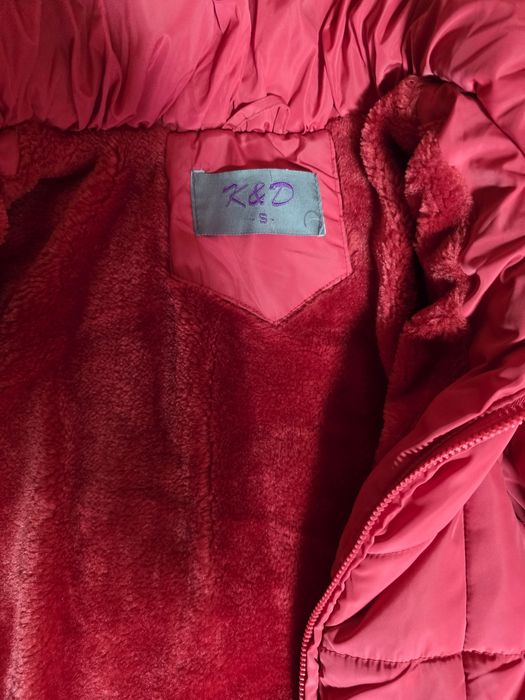 Geacă damă rosie imblănită