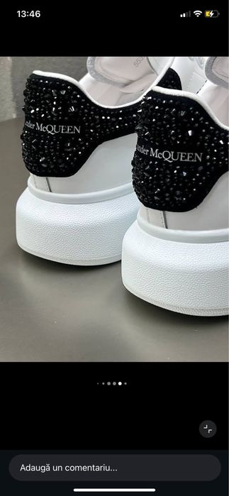 Adidasi Alexander Mcqueen crystals cu pietricele piele naturala custom