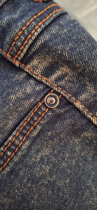 Blugi Skinny Stradivarius Acid Wash Albastru Inchis Masura 34