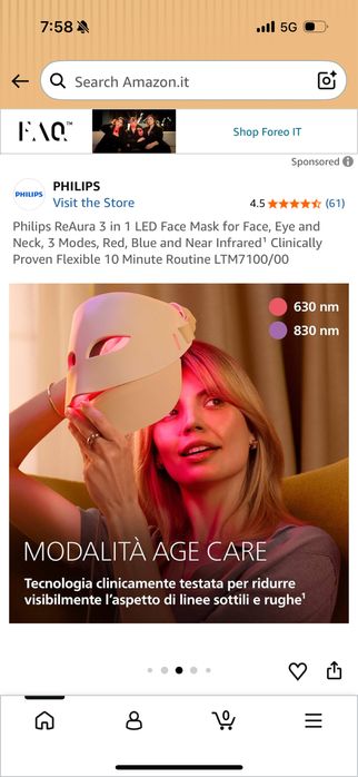 Masca cosmetica Philips ReAura LED, model 2026, INOVATIE, transport inclus
