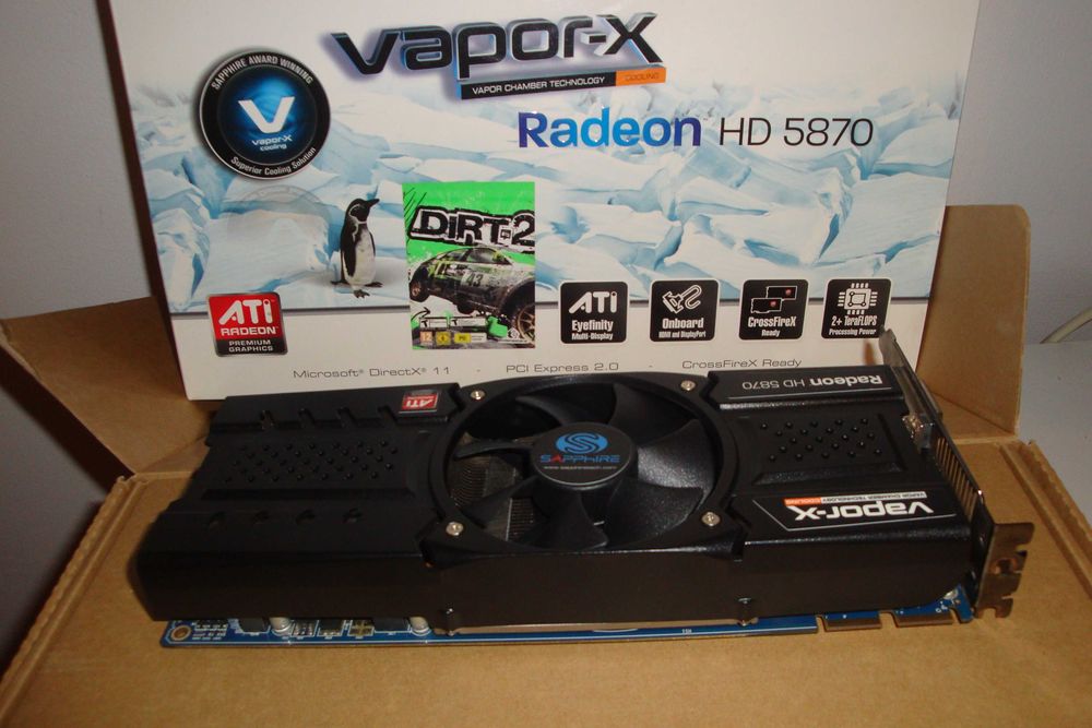 Placa video retro pentru colectie hd5870 vapor-x 1gb gddr5 256biti