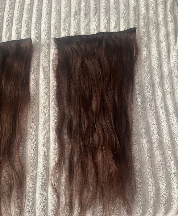 Екстеншъни от естествена коса на треса .