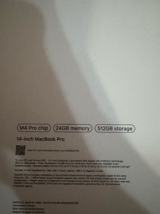 MacBook Pro M4 Pro 14/24/512GB