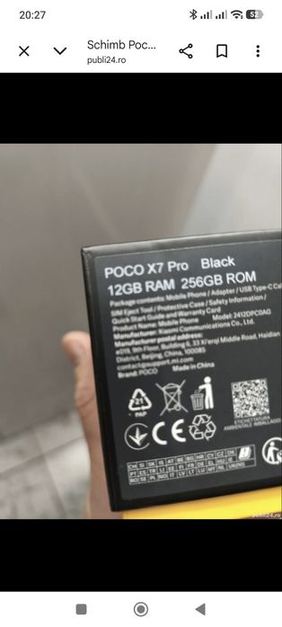 Poco x7 pro full box