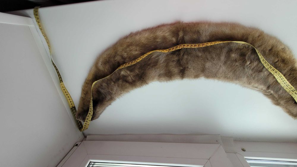 Воротник норка, голубая , б/у