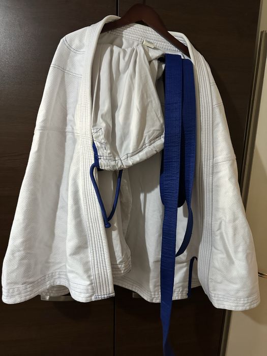 Кимоно в син цвят, горница и долница + колан