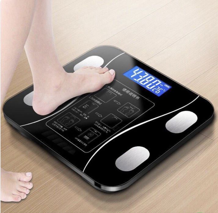Cantar smart bluetooth body fat scale negru,baterii max 180kg