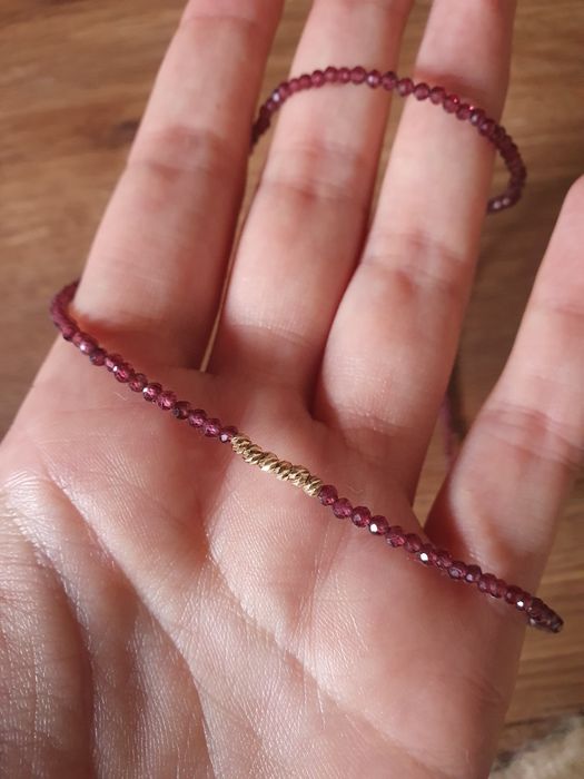 Colier granat si aur 14 k