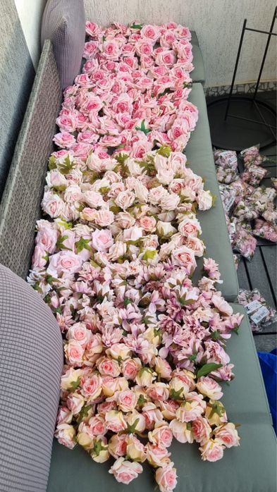 Panou cu flori artificiale 600 cm x 50 cm decorare perete sau fatada