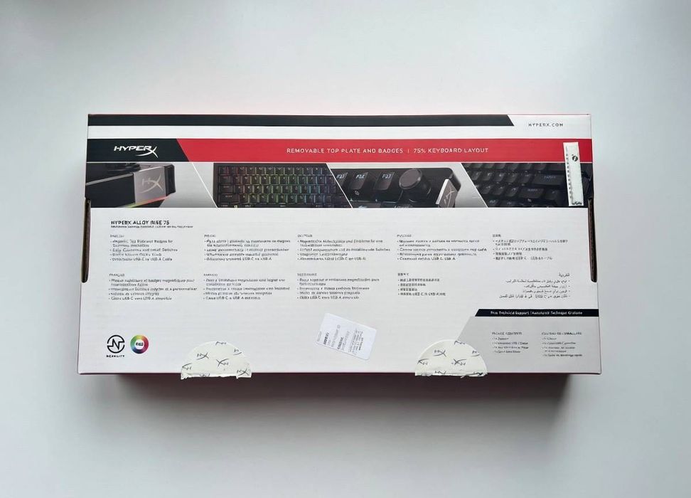 Клавиатура Gaming HyperX Alloy Rise 75, Механична, Switch HX + ПОДАРЪК геймърска подложка за мишка White Shark