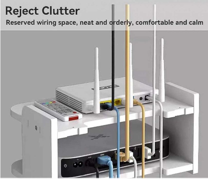 Стенна поставка, органайзер/рафт за рутер,дистанционно и аксесоари