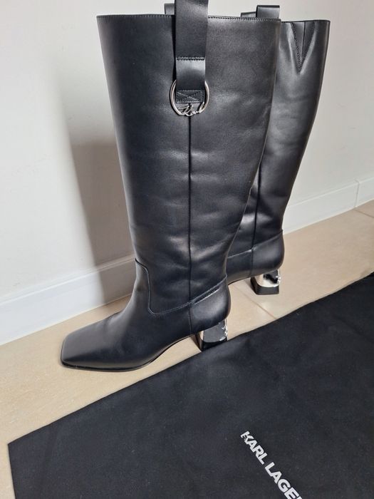 Кожени ботуши Karl Lagerfeld KAYLA