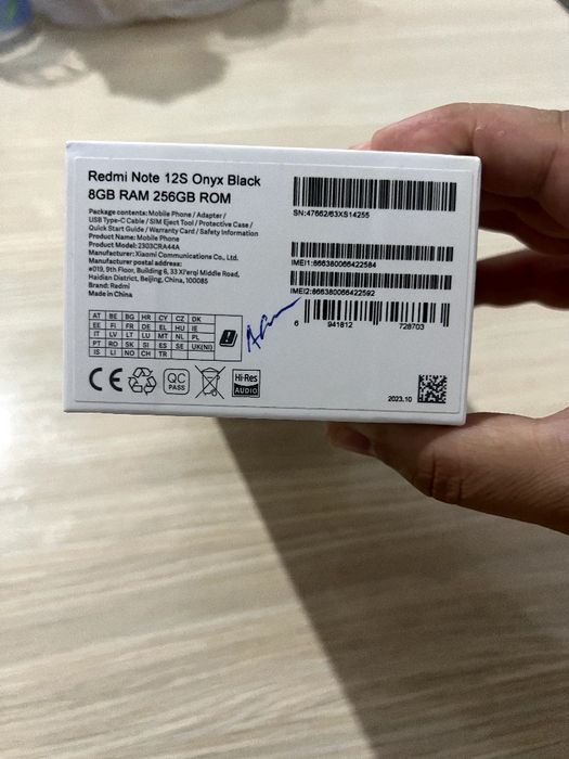 Redmi Note 12S Onyx Black 8GB RAM 256GB ROM