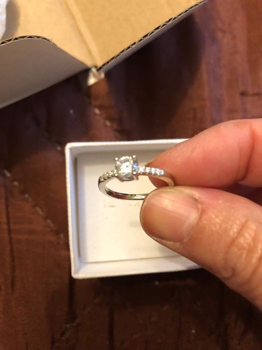 Сребърен годежен пръстен проба 925 с цирконий