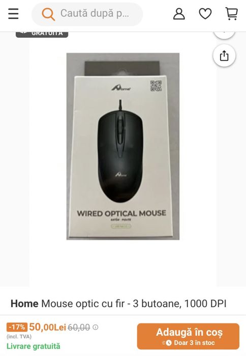 Mouse Home 1000dpi sigilat