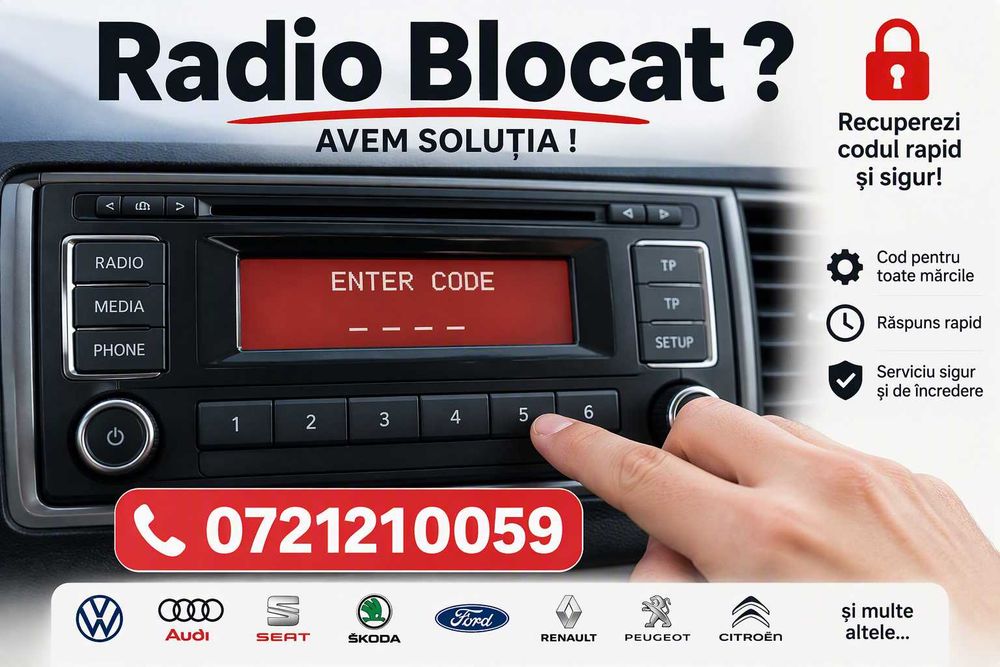 Cod Deblocare Radio Navigatie Fiat Ducato Camper Panda Cross Alfa Giulietta QV Jeep Renegade Trailhawk Uconnect Pin Siguranta Auto