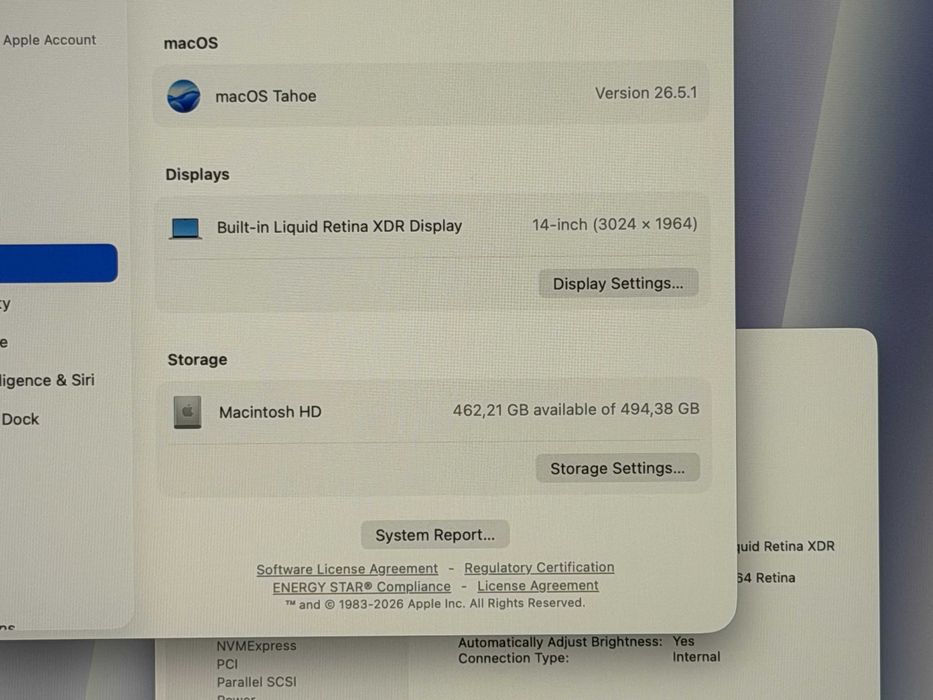 MacBook Pro 14`M3 Pro/11 CPU/14 GPU/18GB RAM/512GB SSD/Батерия 100%/Като Нов/Silver