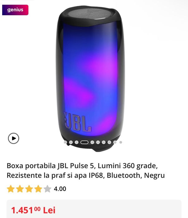 JBL Pulse 5 boxa cu lumini