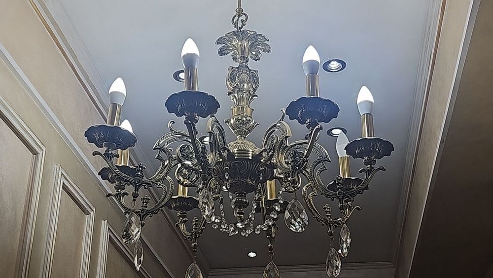Роскошная люстра из цельной иранской латуни