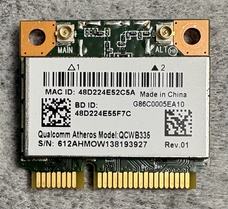 Placă Wi-Fi + Bluetooth 4.0 Laptop Qualcomm Atheros QCWB335