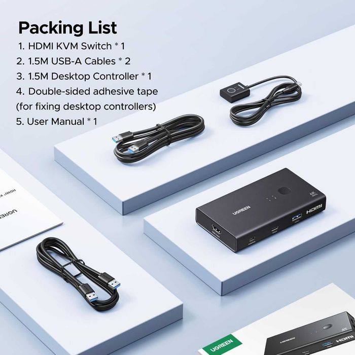 Comutator KVM UGREEN HDMI 2-1 USB 3.0