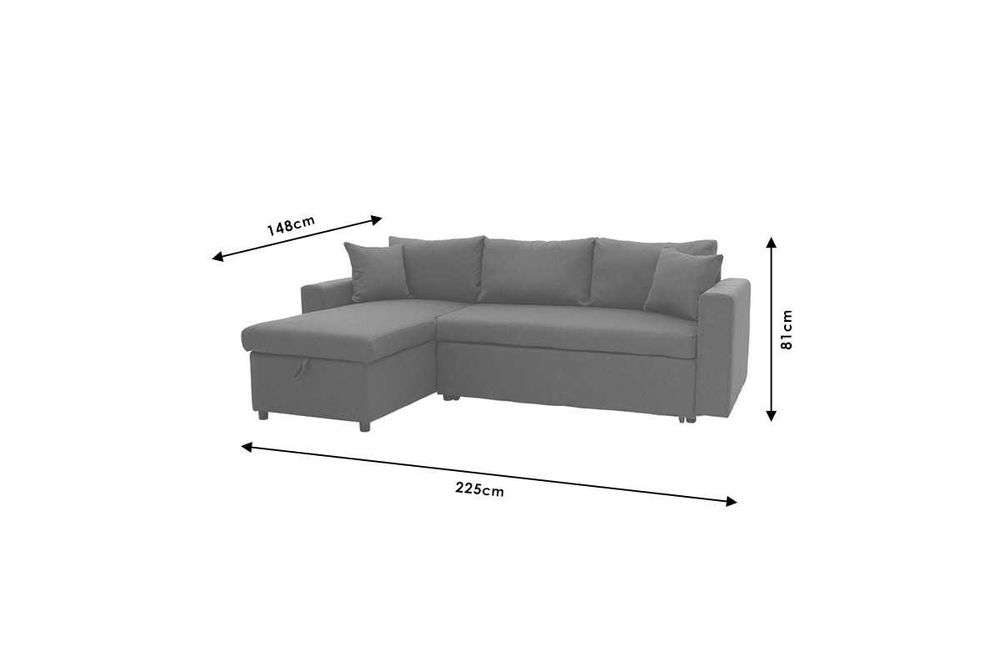 Удобен Ъглов диван Lilian с функция "Сън" и ракла- Безплатна доставка!