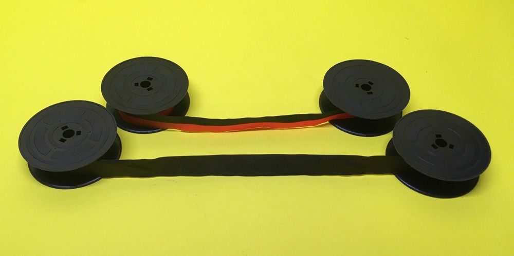 Мастилена лента ролка за пишеща машина универсална черно,черно червено