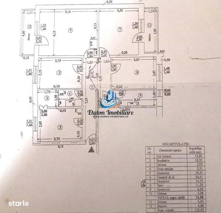 Apartament 4 camere, 2 bai, 2 balcoane, 101 mp utili Calea Romanului — fotografia 3