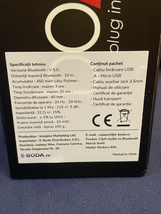 Căști bluetooth E-Boda