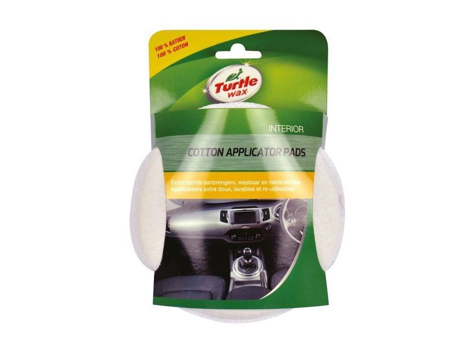 Pad aplicator Turtle Wax X711TD, din bumbac moale pentru curatarea si repararea elementelor din plastic si piel, set 2 bucati pt polisare si ceruire