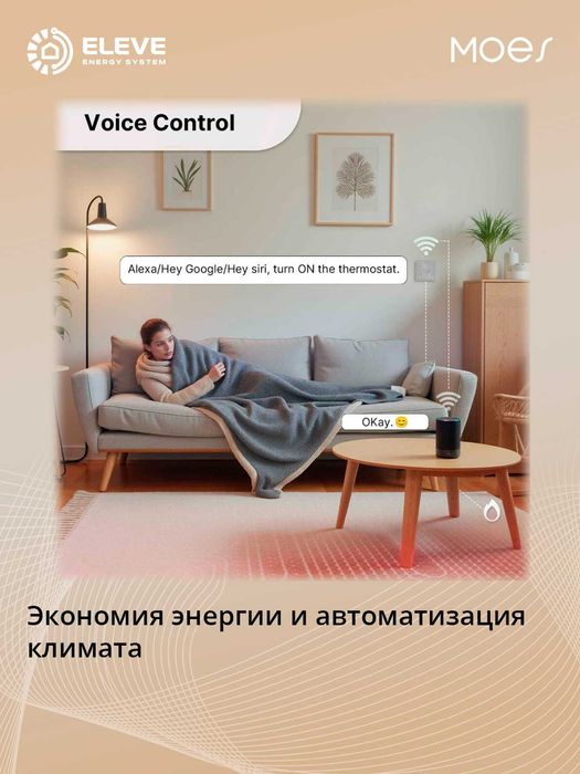 Умный термостат Moes S01 GAC 3А Белый Wi-Fi | WHT-S01-GAC-WH-MS