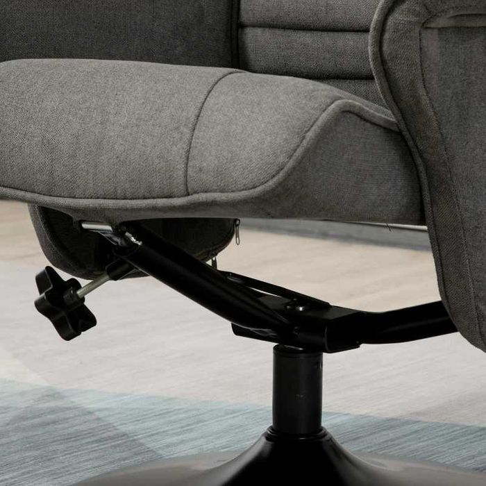 HOMCOM Релаксиращ фотьойл с табуретка, регулируема облегалка