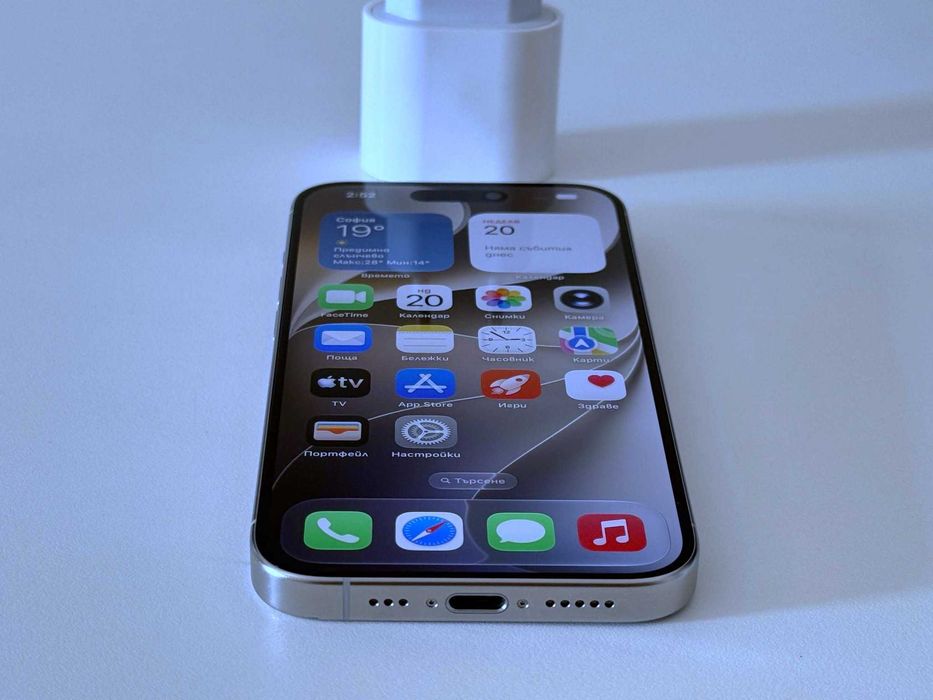 Бартер! iPhone 15 Pro White Titanium (Бял) 80% Батерия.