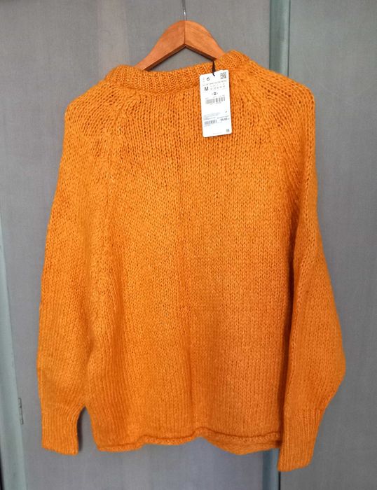 Дамски пуловер ZARA, цвят горчица, нов с етикет (M)