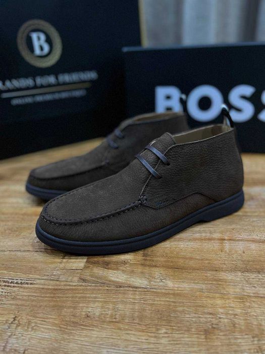 BOSS мужские высокие лоферы из нубука РАЗМЕР 39