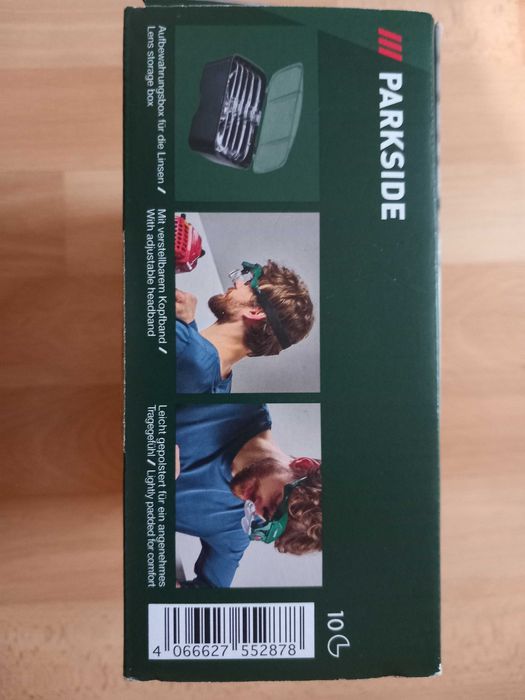 Увеличителни работни очила с лампа и 5 сменяеми лупи PARKSIDE