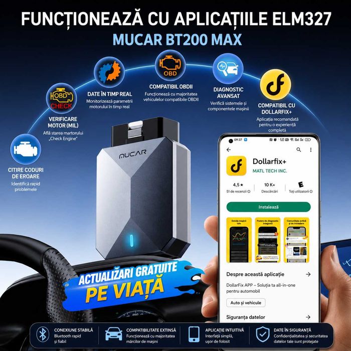 Tester diagnoza auto MUCAR BT200 MAX