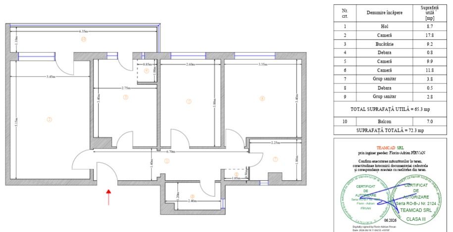 Vanzare - Apartament 3 camere - zona Bld Republicii