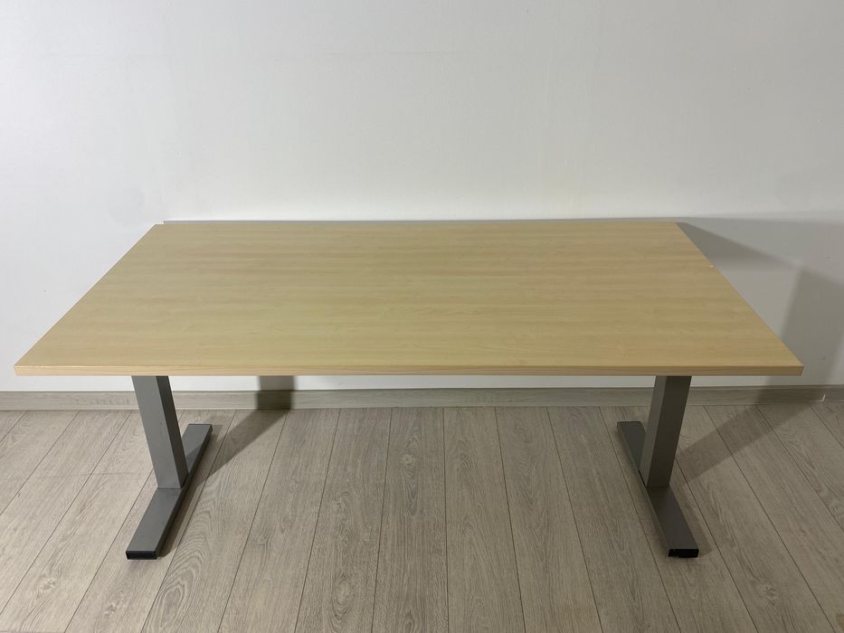 4 Buc. Birou 160X78 cm,  Blat Fag Deschis, Cadru Metalic Profesional