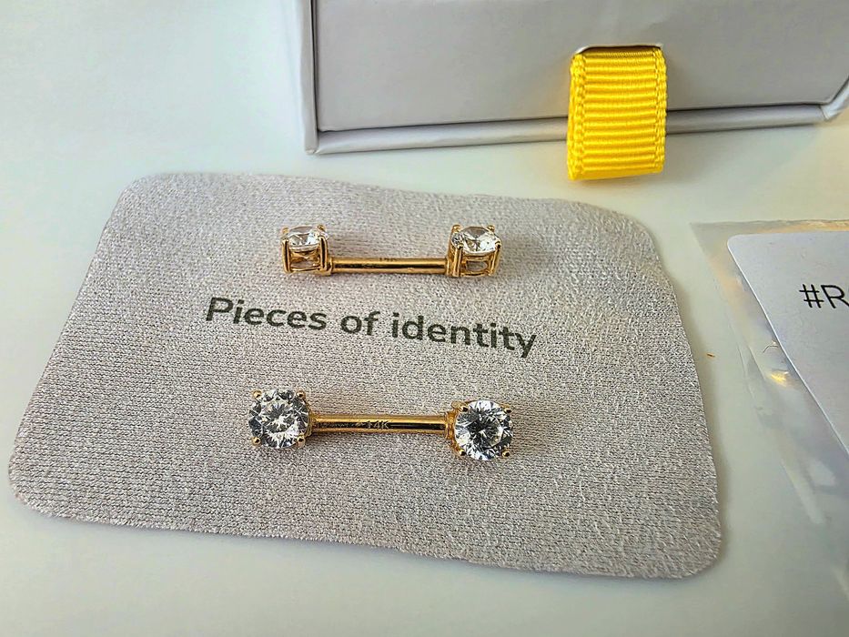 Set Piercing aur + pietre pentru sâni sfârcuri nipples