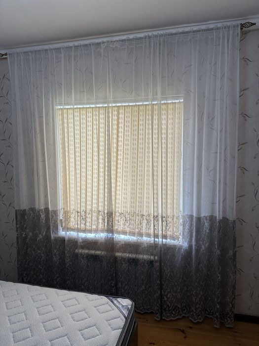 Тюль с карнизом лен