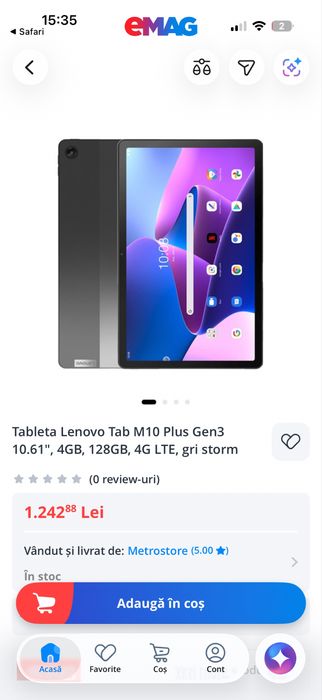 Tableta Lenovo Tab M10 Plus  gen3 si PEN
