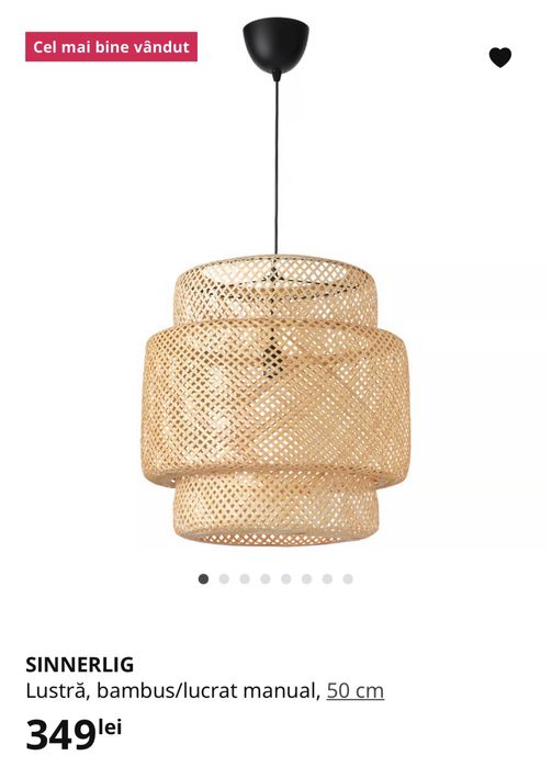 Lustra bambus IKEA Sinnerlig 50cm