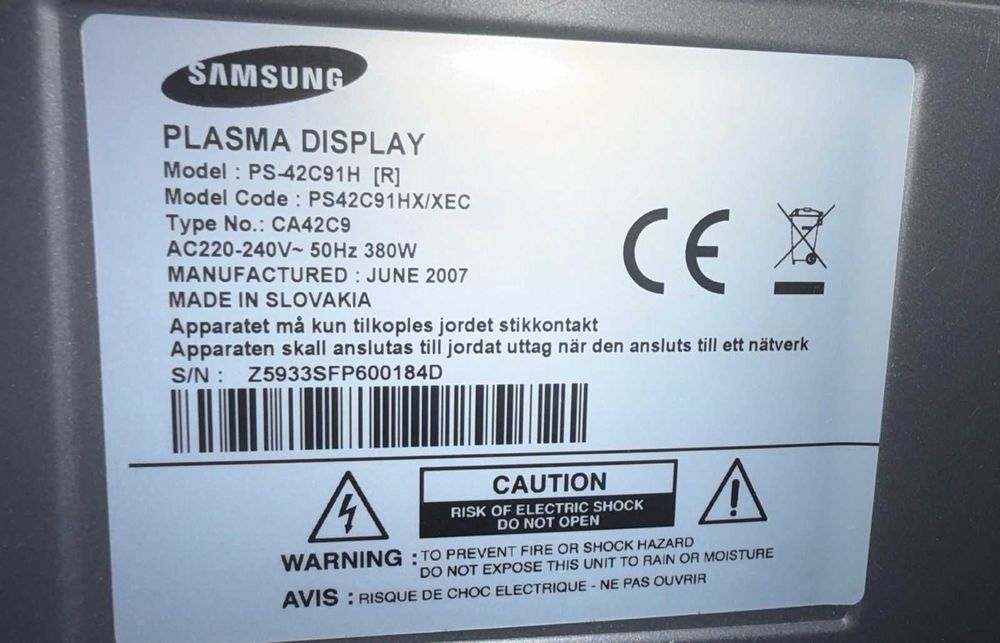 Телевизор Samsung 42'' на запчасти