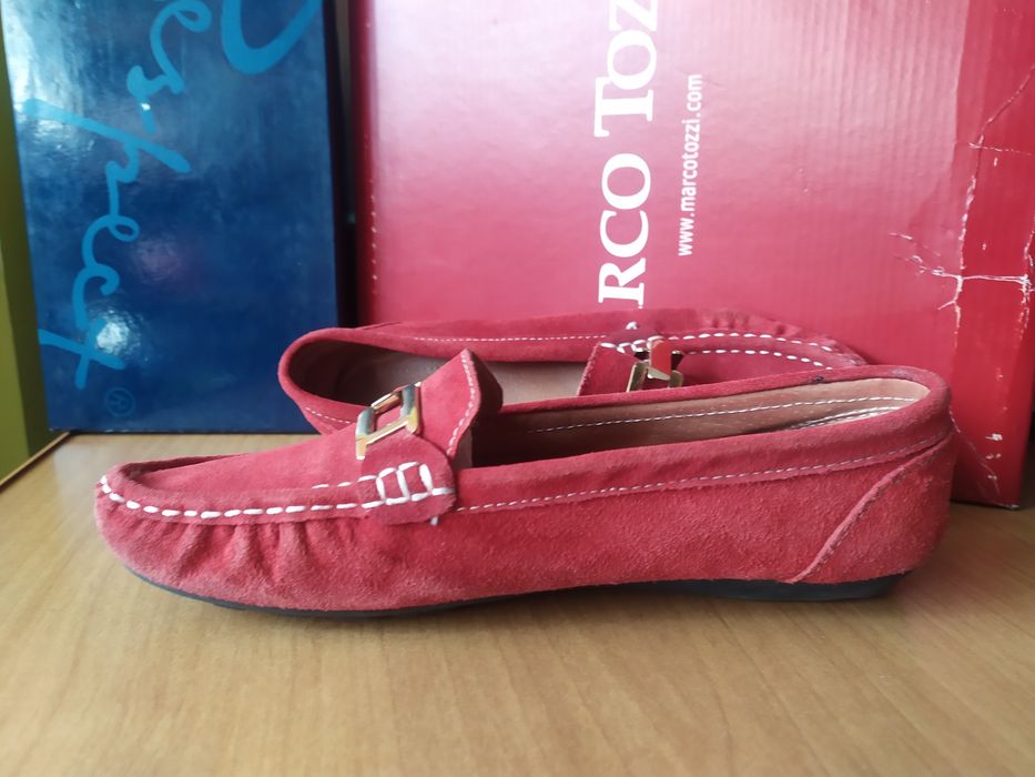 Мокасины красного цвета размер 36