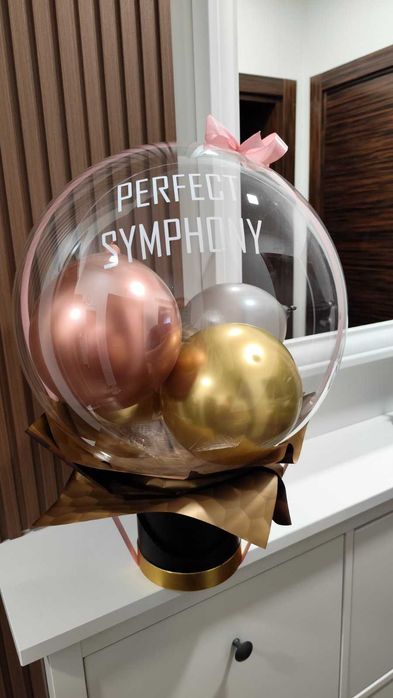 Оригинални букети / Цвете в балон / подарък за изписване бебе