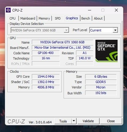 MSI GeForce GTX 1060 Armor 6gb