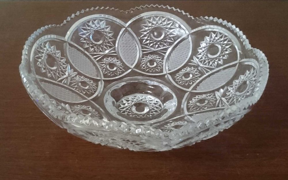 Ваза -ладья хрусталь